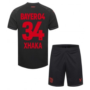 Bayer Leverkusen Granit Xhaka #34 Hemmaställ Barn 2023-24 Kortärmad (+ Korta byxor)